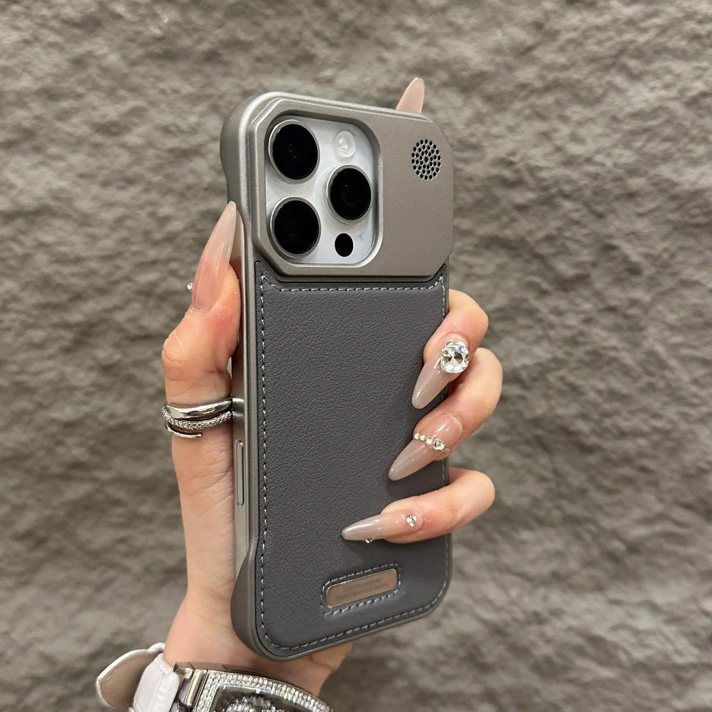 Applicable To iPhone17Promax Borderless Aromatherapy Leather Magnetic Mobile Phone Case Apple 16 Metal Protective Case 15