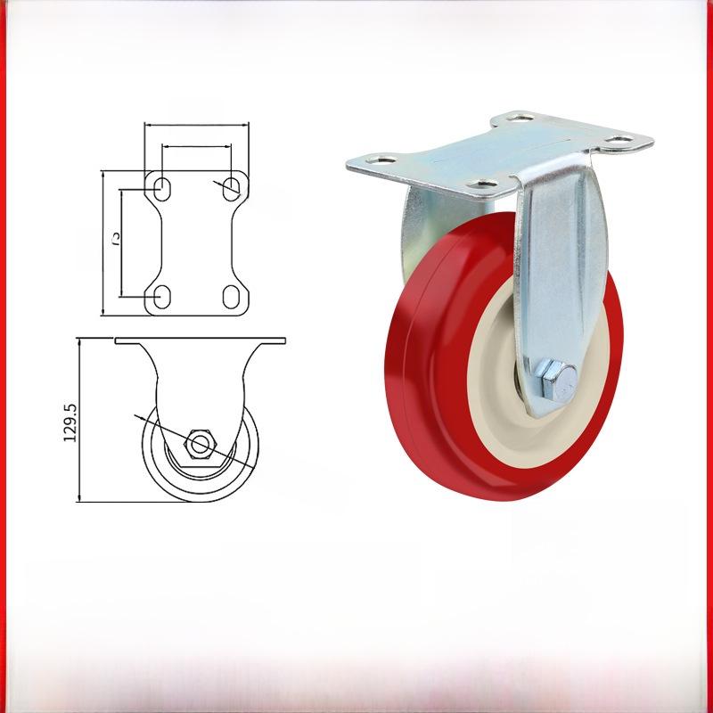 Kraftigt 3-5 tums universellt nylonhjul för vagn med broms