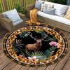 Deers Round Area Rug,Carpet Rug for Living Room Bedroom Sofa Playroom Decor,Non-slip Floor Mat