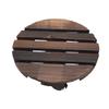 Wooden Plant Stand, 360 Degree Rotation Round Stand with Wheels for Indoor and Outdoor   Flower Pots, Plant Cart with Rollers for Courtyard
