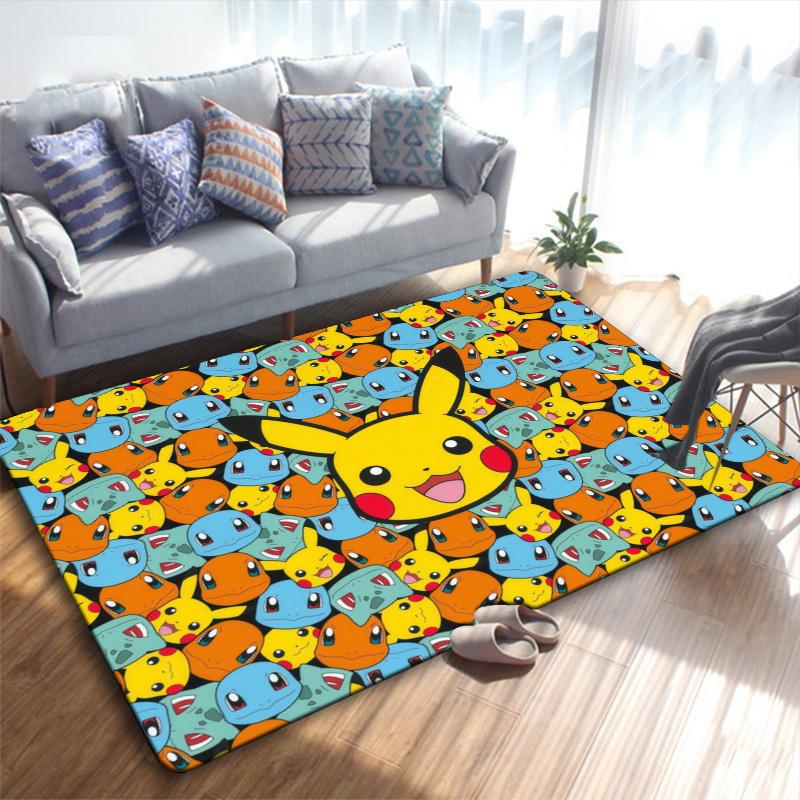 Pikachu Carpet Rug for Living Room Bedroom Home Sofa Decoration,Kids play Non-slip Floor Mat