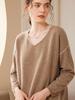 Korean Style Slimming V-Neck Cashmere Knit Sweater for Women