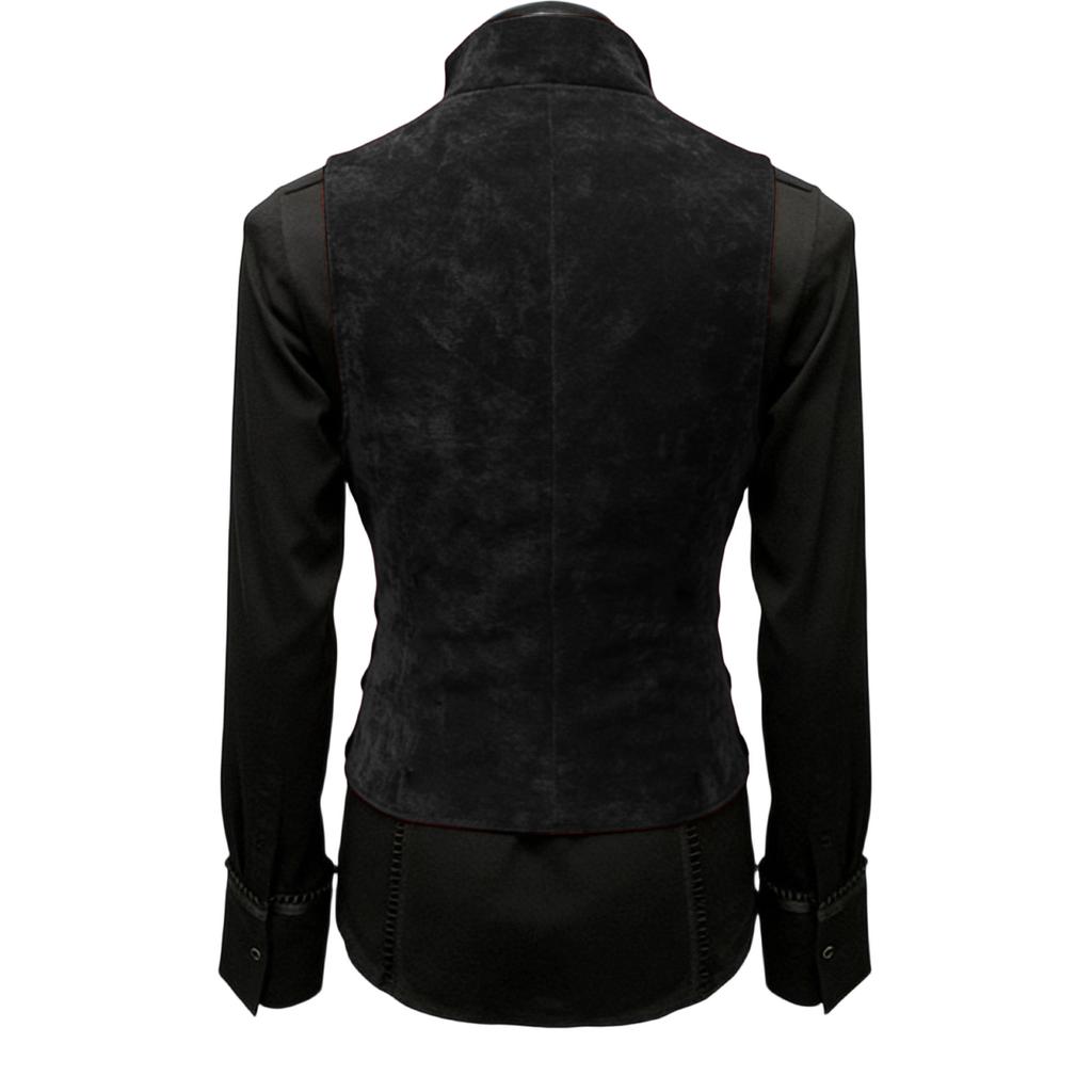 Men's  Leisure  Standing  Collar  Double  Buckle  Suit  Vest  Coat