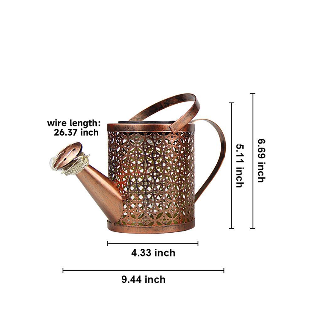 Solar Watering Can Lights Outdoor Lanterns Hanging Waterproof Garden Decor Retro Metal Kettle Solar Light for Patio Yard Pathway