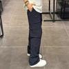 Navy blue quick-drying overalls men's summer multi-pocket American functional charging pants sports outdoor hiking pants
