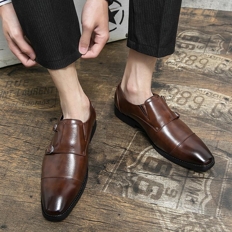 Fashion Business Men's Leather Shoes Classic Gentleman Fashion Minimalist Style  Leisure Party Formal Office Groom's Wedding Shoes Hot