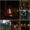 LED Solar Simulation Flame Light Waterproof Hollow Ball Flame Decorative Light Plastic Hanging Intelligent Control for Courtyard