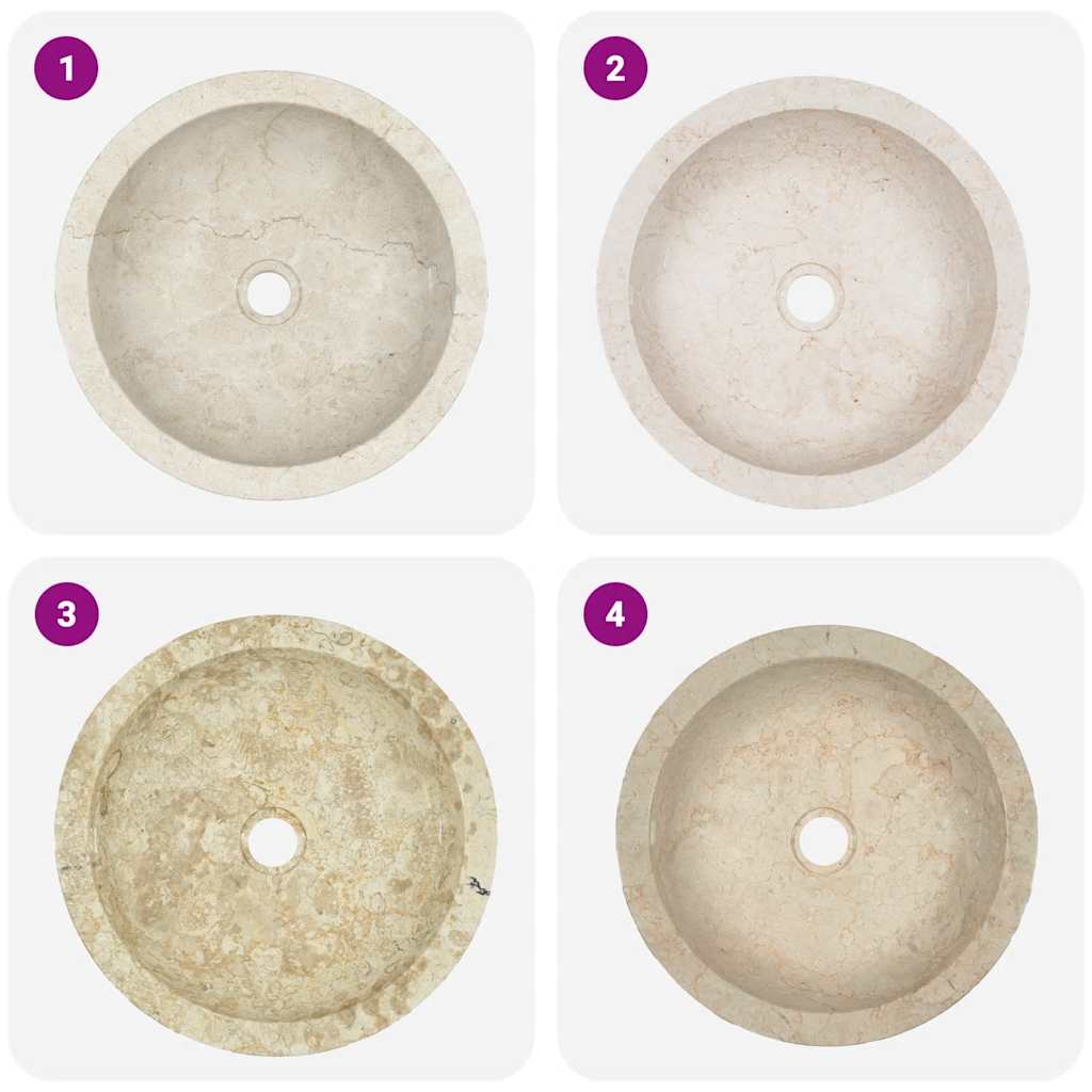 40 X 12 Cm Cream Marble Wash Basin