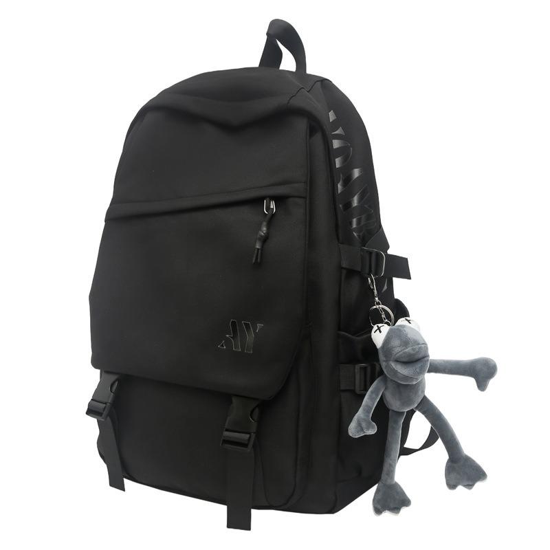 High value niche design backpack couple solid color simple lightweight large capacity backpack