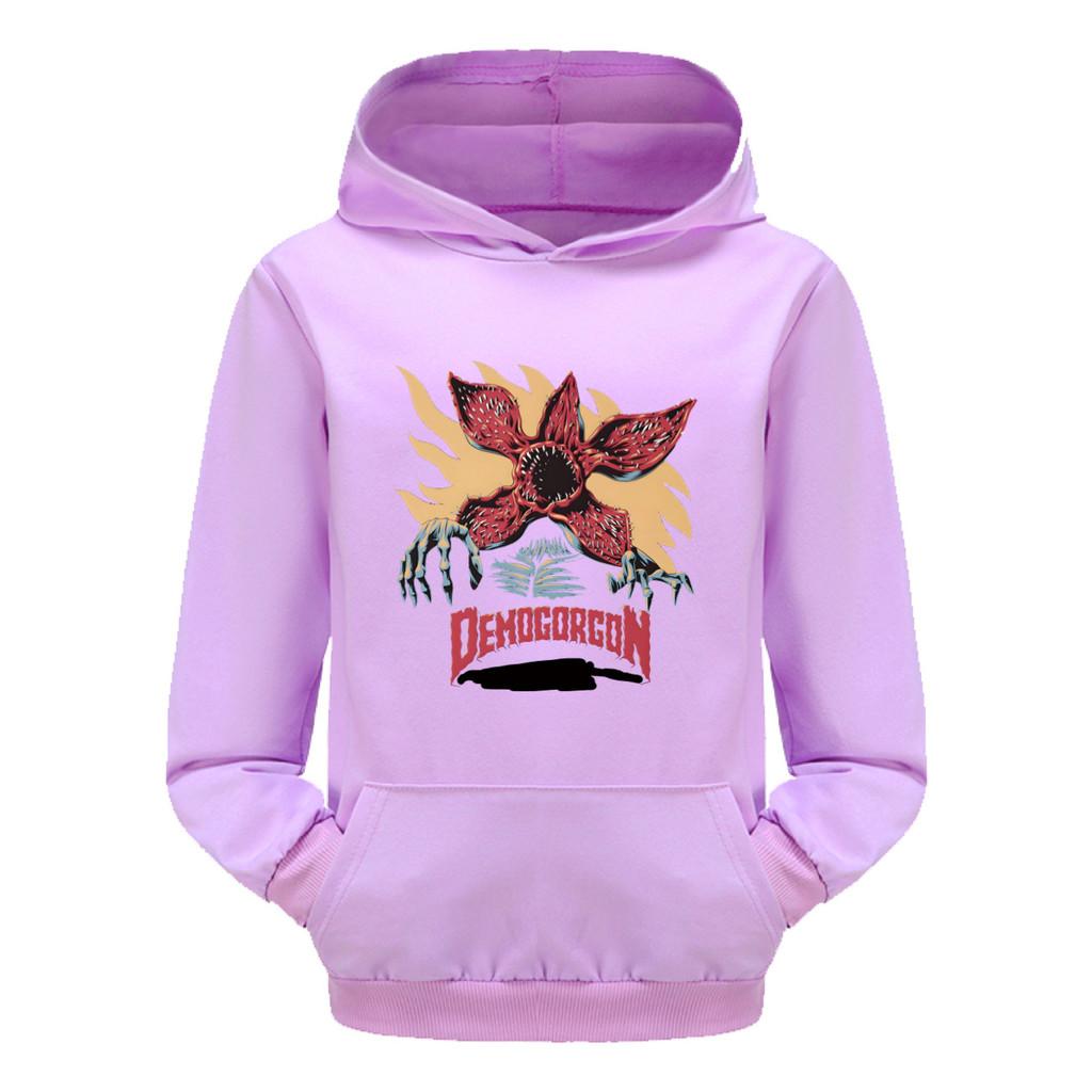 5385 Kinder Jungen Mädchen Stranger Aufdruck Lässiger Langarm-Hoodie Top