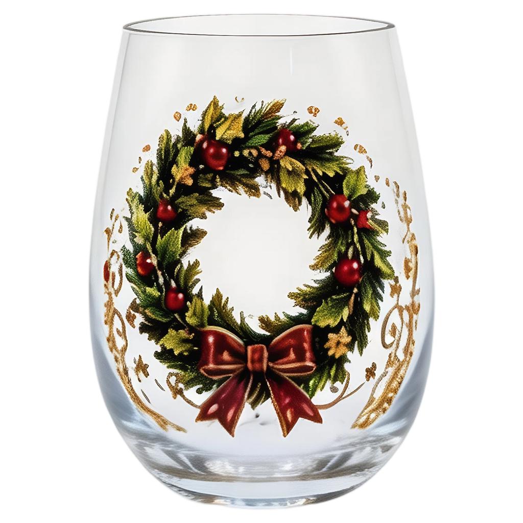 Christmas Stemless Wine Glasses Holiday Glassware Magical Christmas Glass Cup Christmas Glass Art Cup for Unique Christmas Gifts