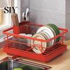 Carbon Steel Dish Storage Rack Drying Large Capacity Non-Slip Design Stable Auto-Drain Easy to Install Space-Saving Kitchen Counter with Cutlery