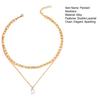 Cubic Zirconia Drop Necklace, Double-Layered Chain Necklace, Elegant Chain Choker Water Drop Pendant Necklace, Jewelry Gift for Women Wife Her