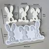 1pc Silicone Mold Easter Triple Rabbit Tag Home Desktop Atmosphere Decoration Festival Gift Resin Gypsum Candle Handicraft Gift