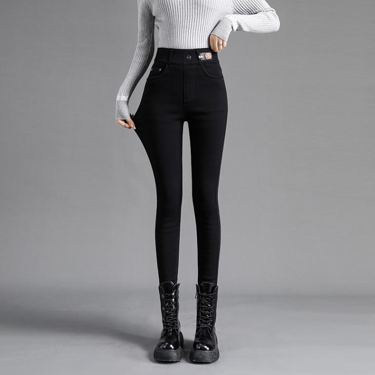 

Женские джинсы скинни с высокой посадкой и флисовой подкладкой для осени и зимы 26