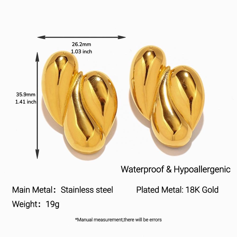 Yingtai 18K Gold Stainless Steel Stud Earrings with Vacuum Electroplating