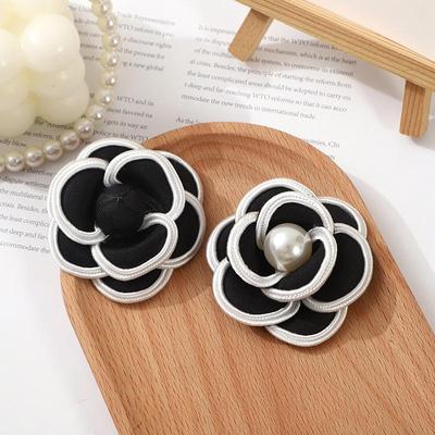 Black Fabric Camellia Flower Brooches For Woman Brooch Pins Dress Shirt  Accessories Gift