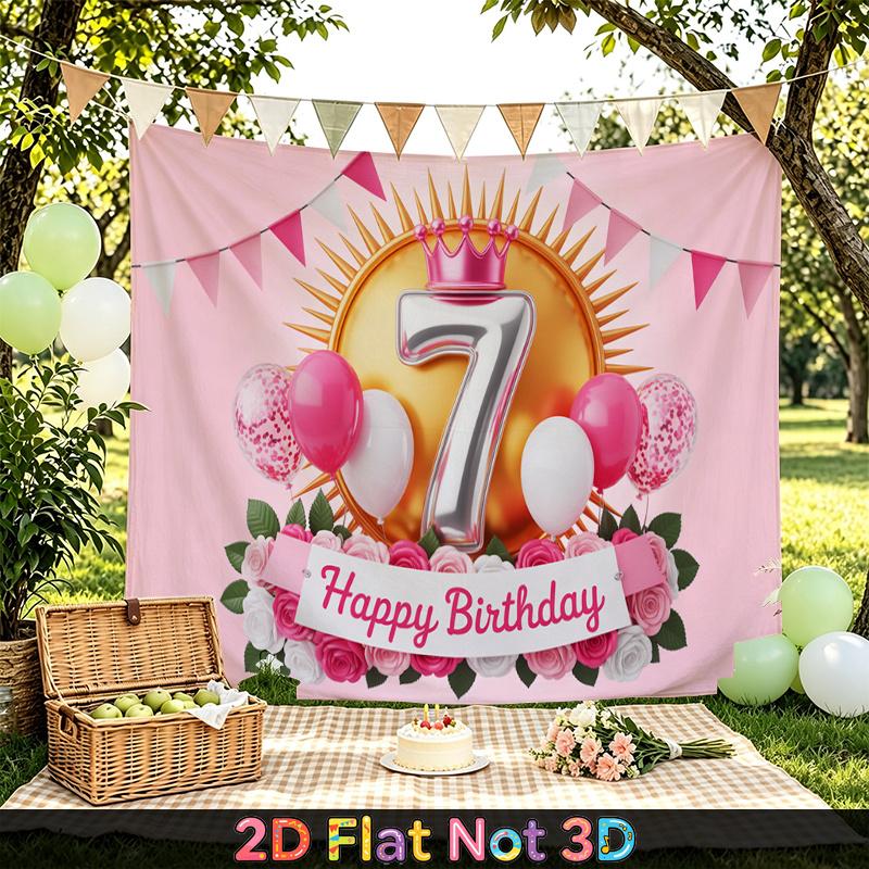 Party Backdrop Birthday Pink Photo Booth Background Front Door Decor