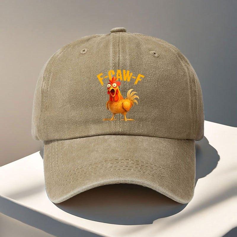 Lustige Hühner-Baseballkappe Verstellbare Snapback-Kappe mit FCawF Hühner-Grafik Leicht Atmungsaktiv für Outdoor