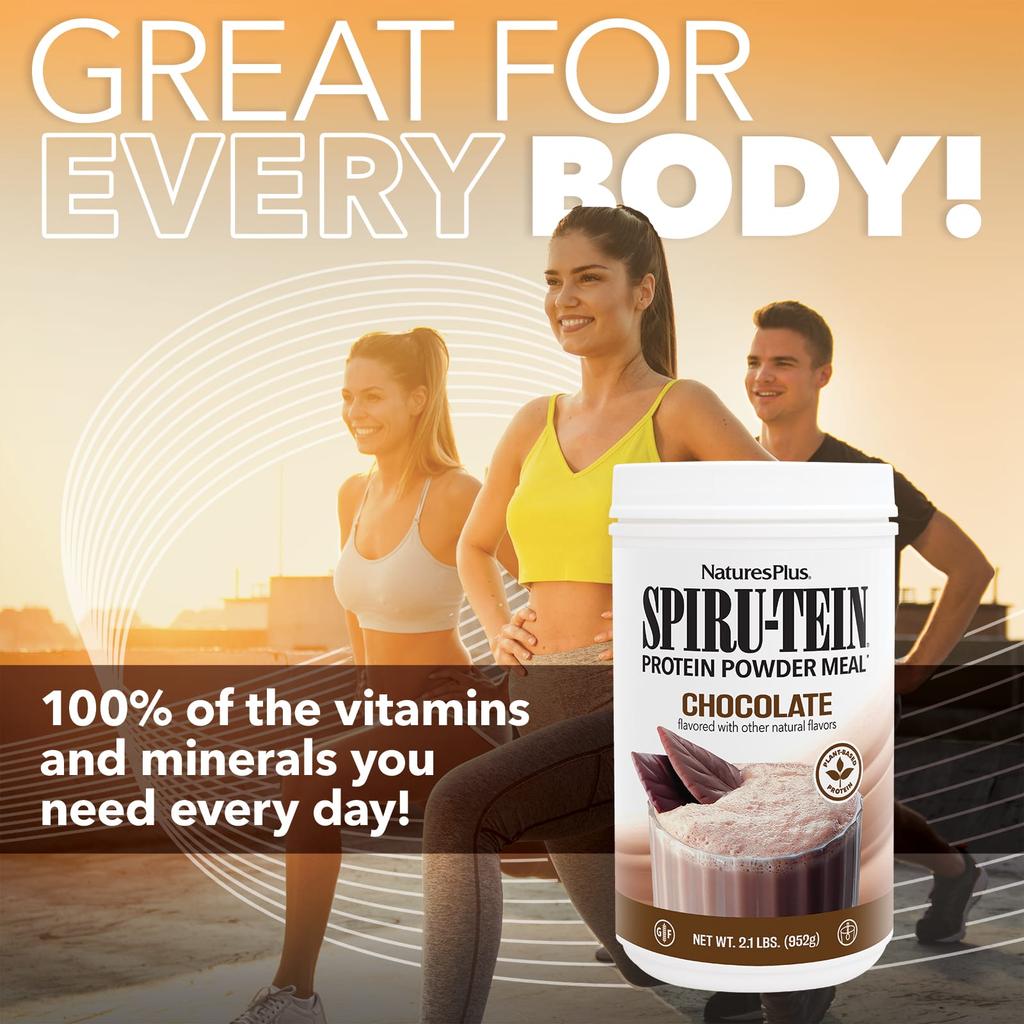 NaturesPlus Spiru-Tein, High Protein Energy Meal, Chocolate, 2.1 Lbs. (952 G)