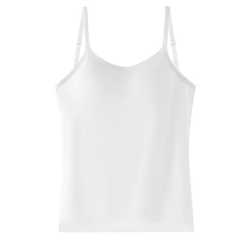 Women's Vest Solid Color Strapless Tank Top with Chest Cushion Underlay and Anti Glare Chest Wrap