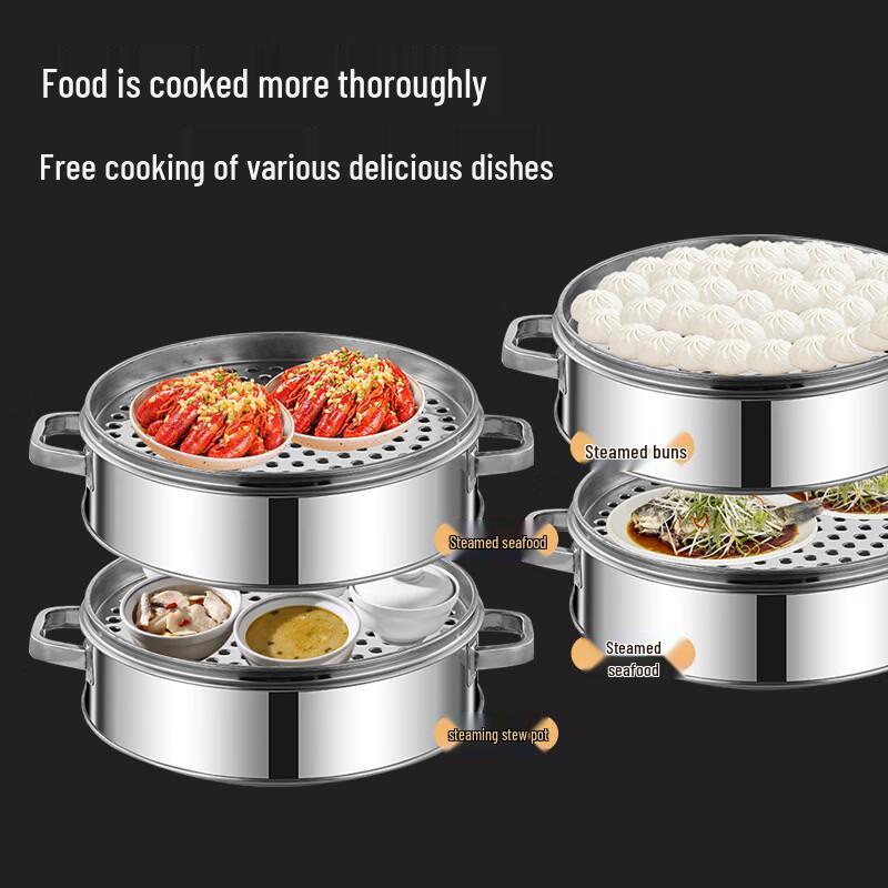 Xihé Commercial Stainless Steel Multi-Layer Steamer, 48cm