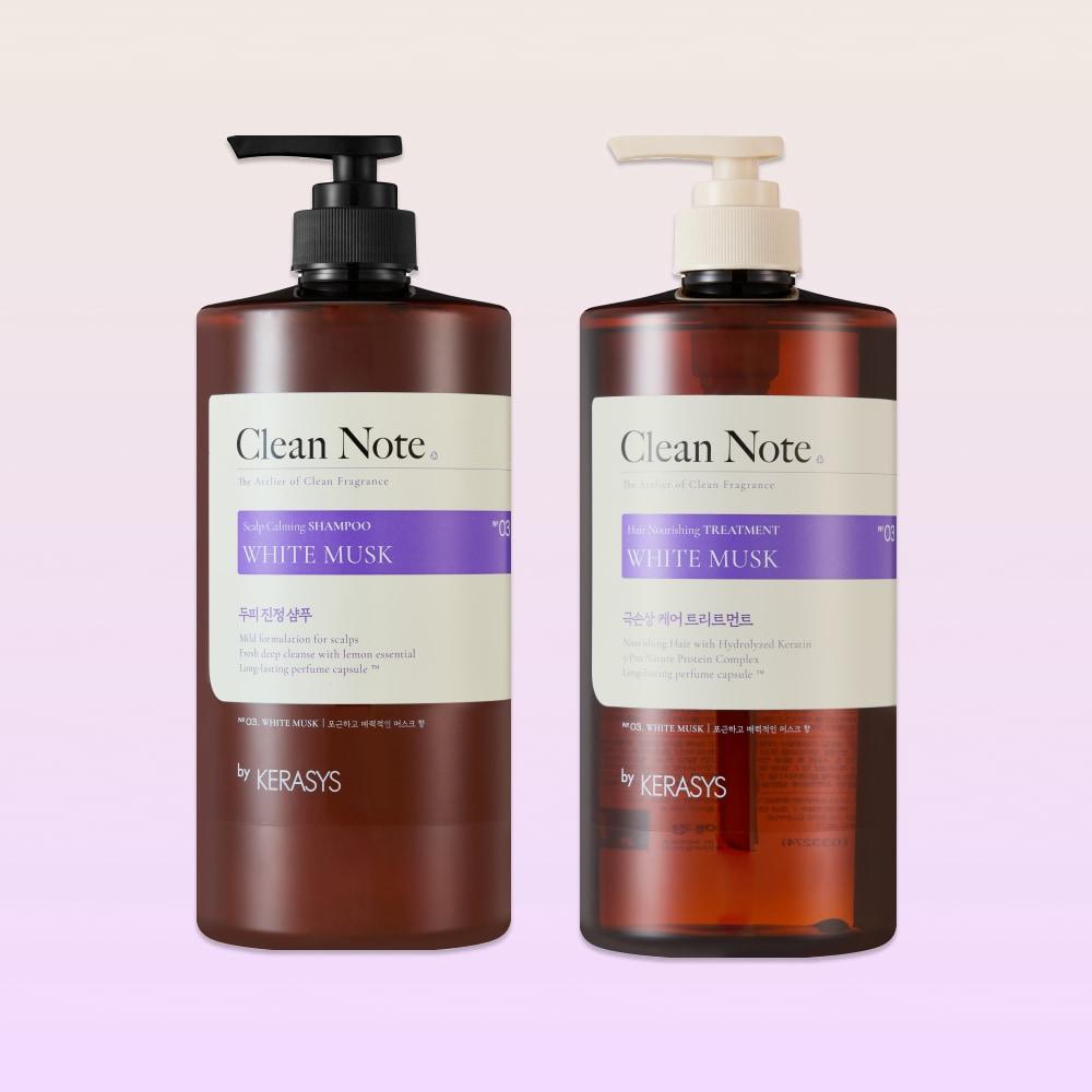 KERASYS Clean Note White Musk Shampoo/Treatment 1L x 2