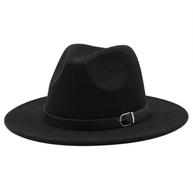 Women's Retro Panama Jazz Fedora with Leather Buckle for Autumn and Winter