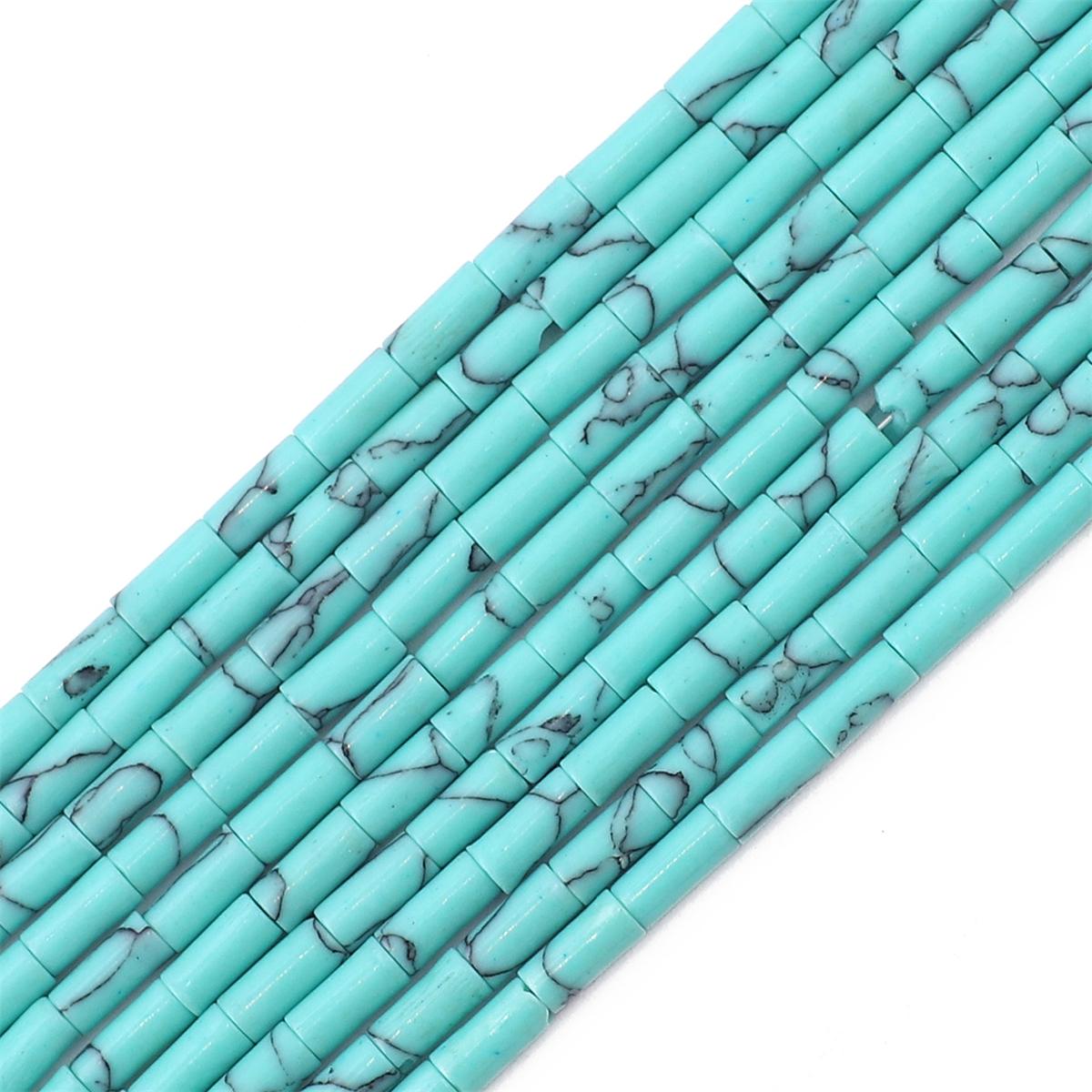 

Міні-трубчасті намистини з агату та кварцу, нитка з натурального каменю 38 см для DIY Модних прикрас Blue Turquoise