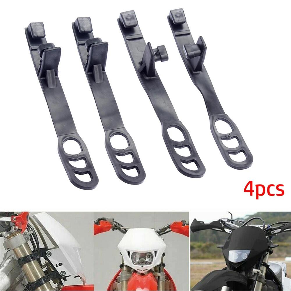 4Pcs Motorcycle Headlight Fairing Rubber Straps Fix Strap Band For 30-43mm Fork