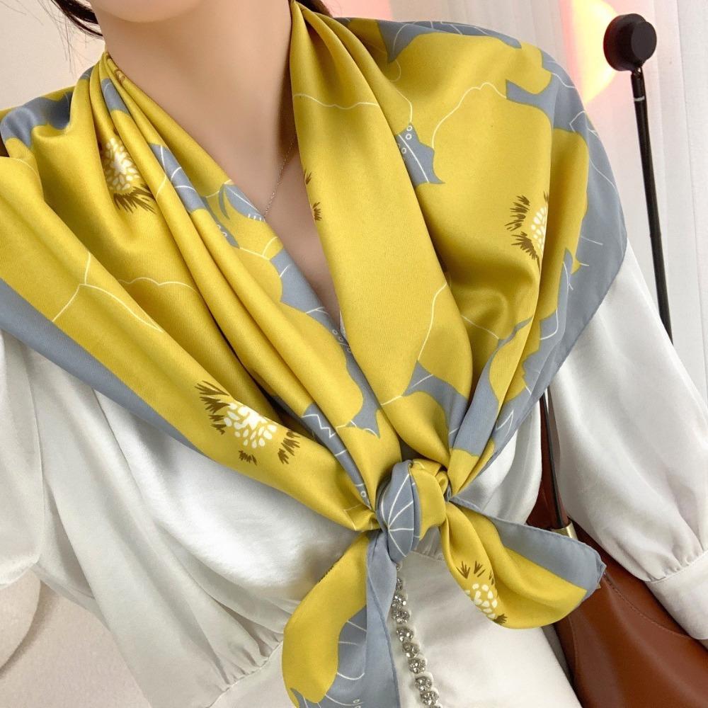 90*90cm Neckerchief Luxury Shawls Fashion Ribbon Wraps  for Women