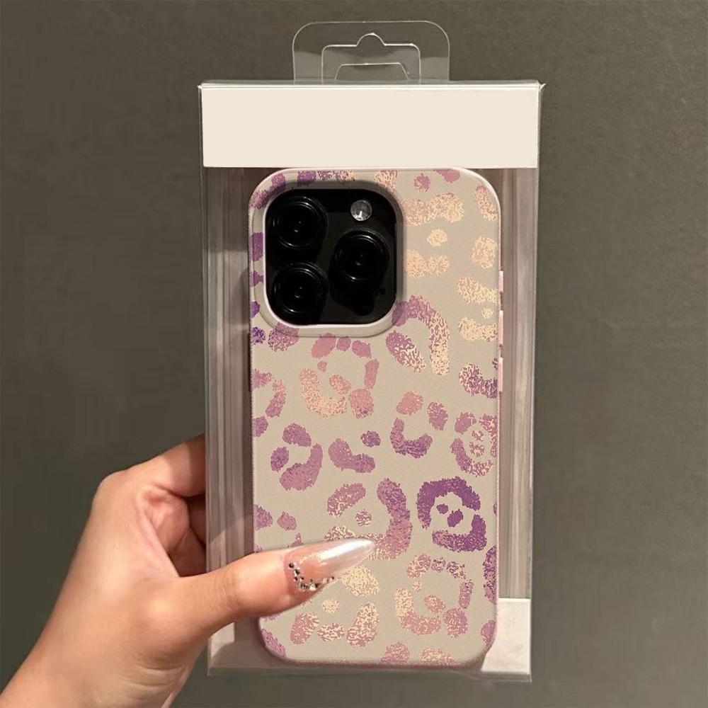 Purple Leopard Print Phone Case For IPhone 17 16e 16 15 14 13 12 Pro Max Anti Fall And Anti Slip Case