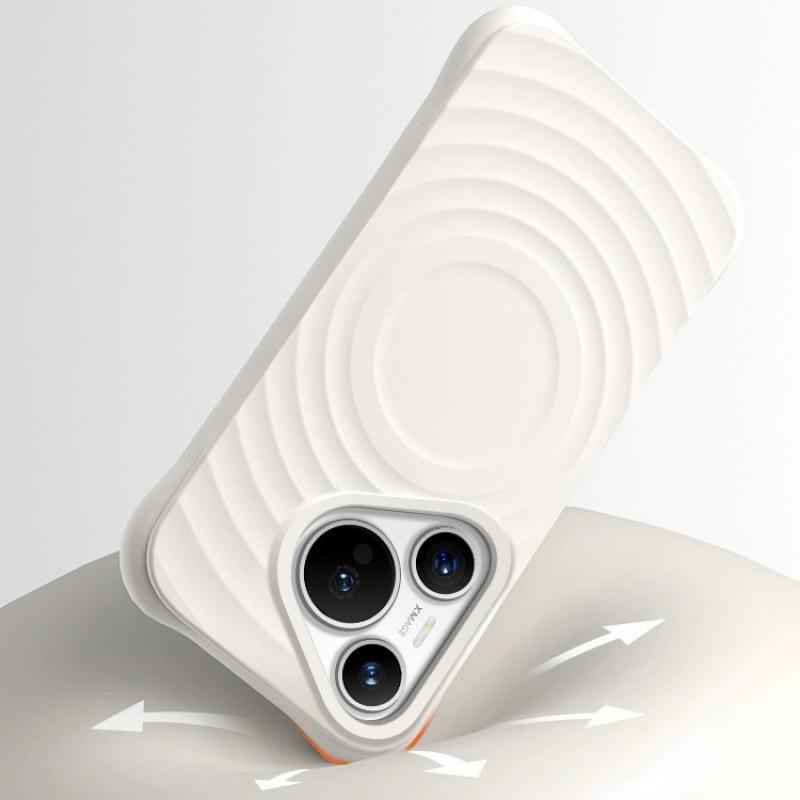 Applicable to Huawei Pura11Pro mobile phone case Mate11 ripple liquid silicone magnetic suction P11 all-inclusive 11 anti-drop cover