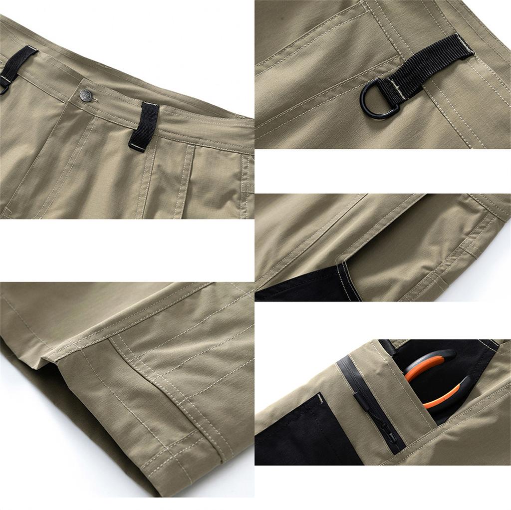 Men's Ripstop Stretch Work Pants Lightweight Waterproof Elastic Overalls Regular Fit Utility Pants