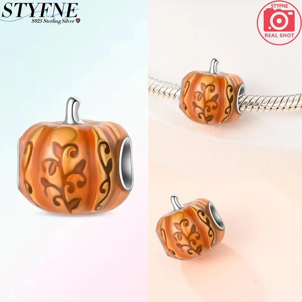 Autumn New Maple Forest Squirrel Pumpkin Car Charms Beads Fits Original Bracelets Bangle Luxury Diy Jewelry Making Women Gifts