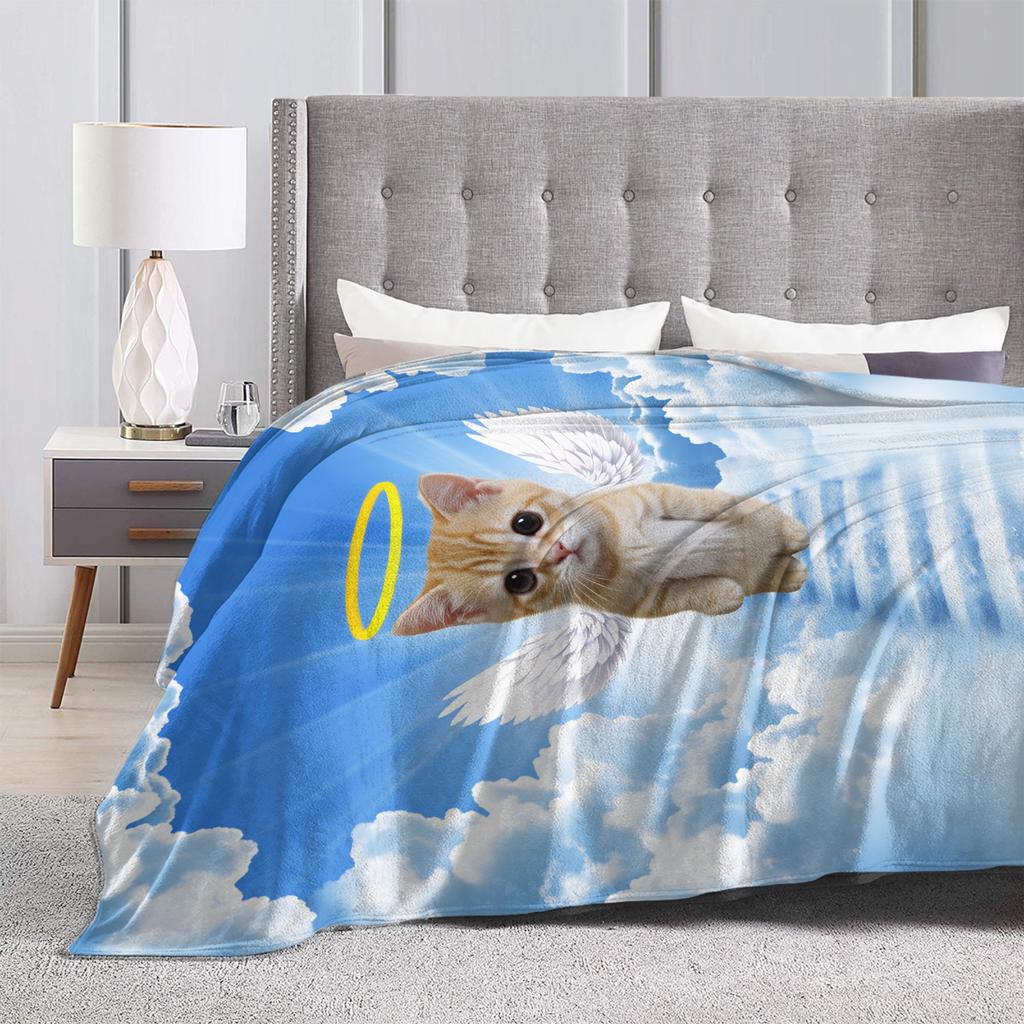 Stairway to Heaven Cat Throw Blanket Warm Graphic Blankets For Couch Chair Travel Car Flannel Bedspread Bed Cover