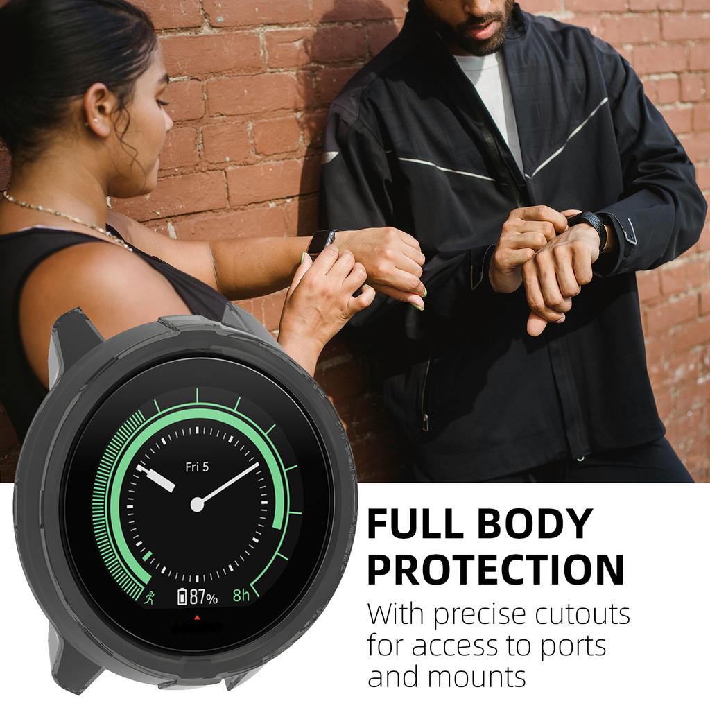 Glass+Case for Suunto 9/7 Screen Protector Tempered Glass & Soft TPU Protective Bumper Cover for Suunto 9 Baro Accessories Set