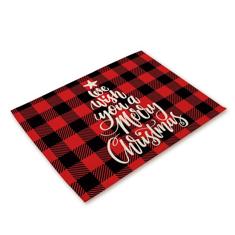 Western Style Stain-Proof Linen Placemat - Heat-Insulating and Decorative Christmas Table Mat