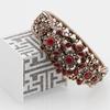 Sunspicems Chic Turkish Bangle Cuff Bracelet for Women Antique Gold Color Rhinestone Flower Bracelet Arab Bride Wedding Jewelry