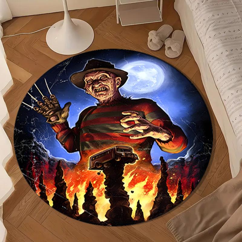 Horror Movie Characters Round Rug for Livingroom,Bedroom, Palyroom, Chair Rug, Area rug, Circle Carpet, Large Size Fan Christmas gift