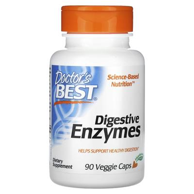 Doctor's Best, enzimas digestivas, 90 cápsulas vegetales