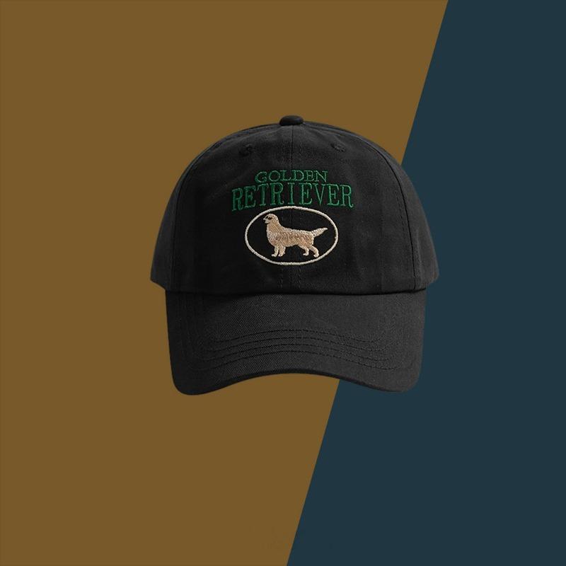 

Cute golden retriever embroidered letter baseball cap female soft top polished cotton couple versatile cap showing small face Adjustable