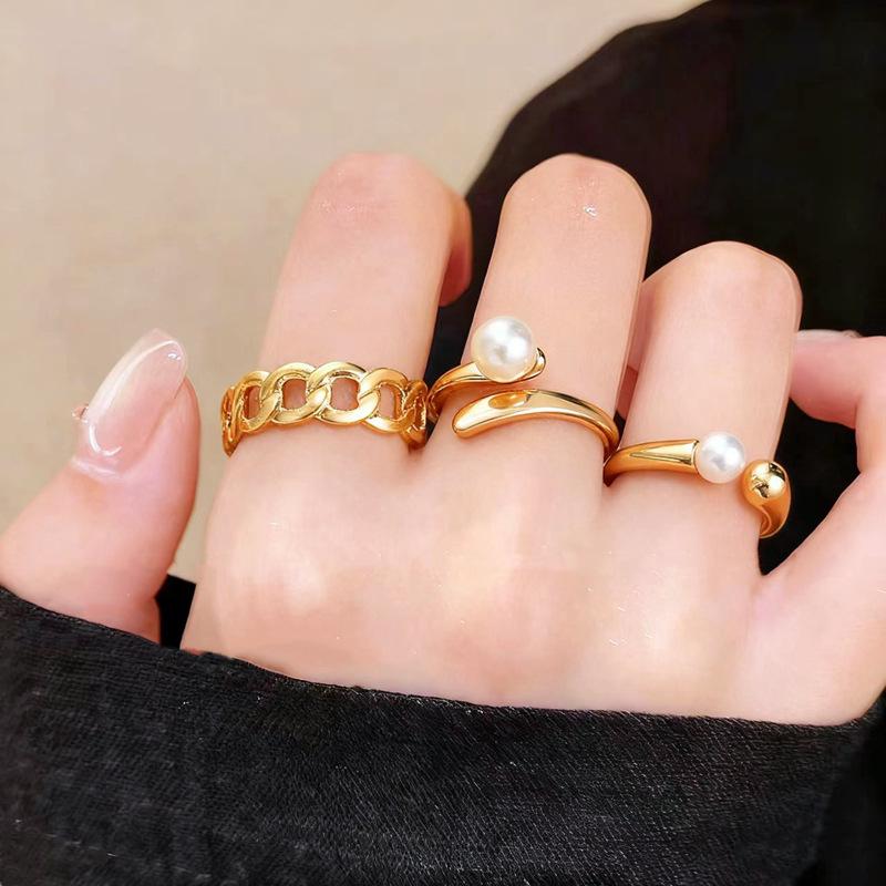 Vintage Floral Enamel Ring Set: Versatile, Luxurious, Adjustable Stackable Rings for Women