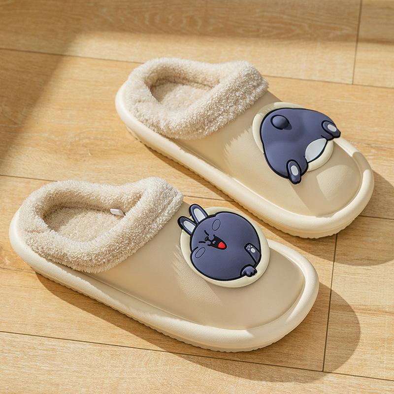 High-top Cotton Shoes Women's Winter Warm Snow Boots Indoor Home Non-slip Thick-soled Bag and Cotton Slippers