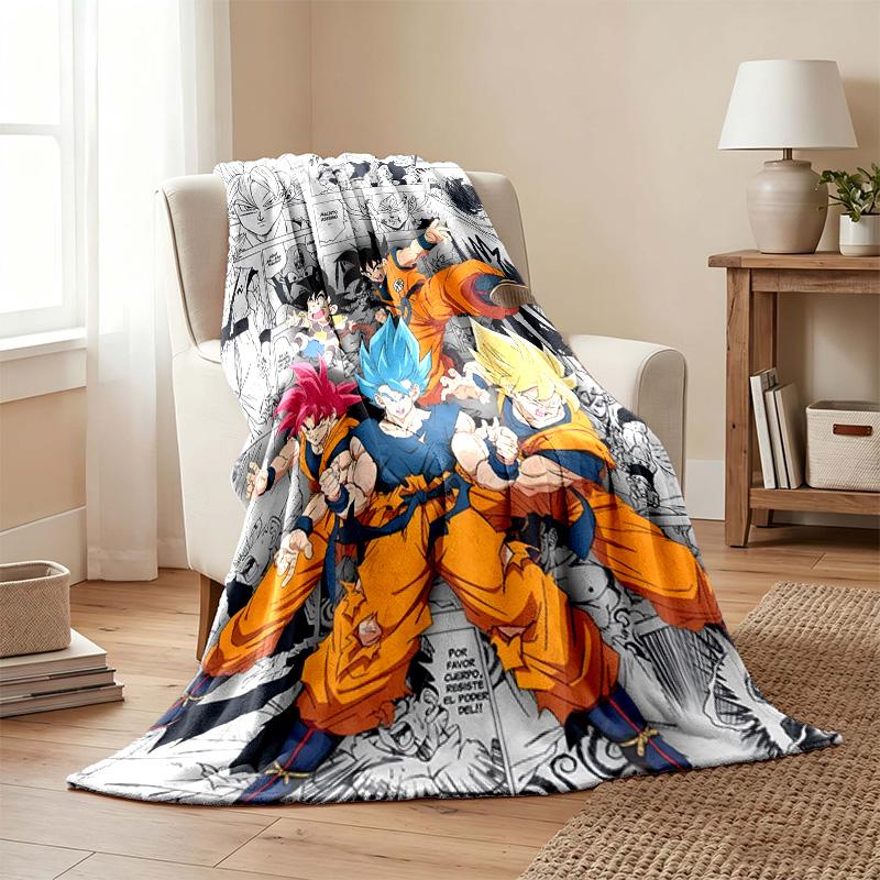 Coperta Dragon Ball Coperta di Flanella Morbida Accogliente Peluche Coperta da Divano Letto Leggera Decorazione per la Casa