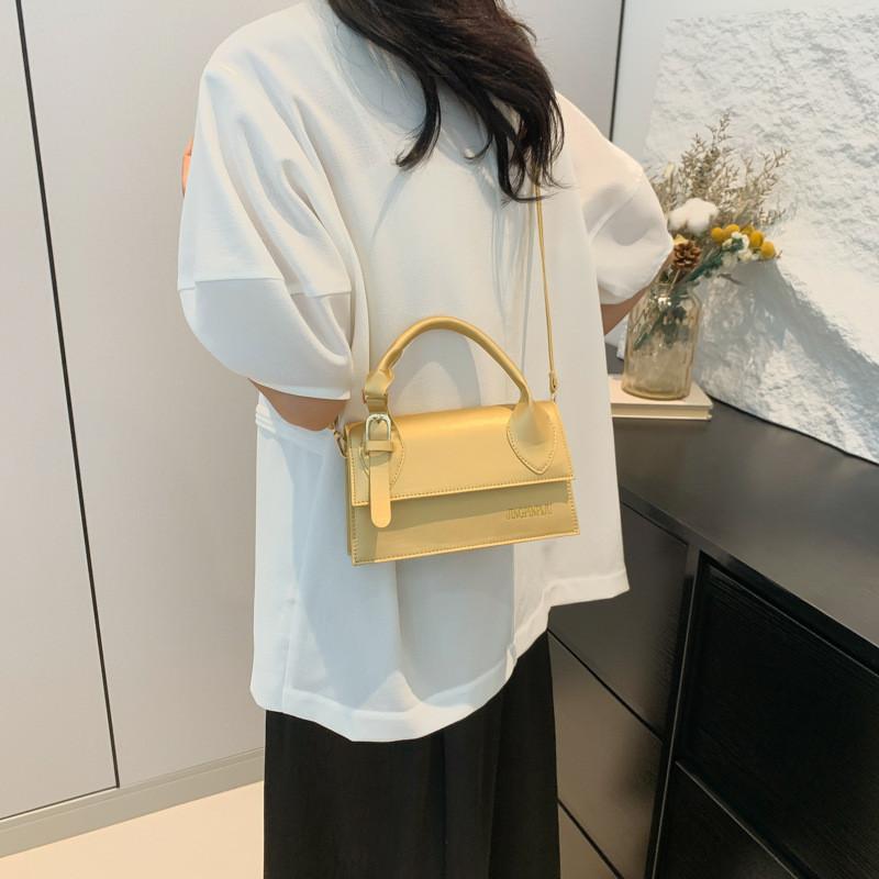 Chic Fashion Street Style Medium Square Bag Pu Leather Crossbody Handbag 2024