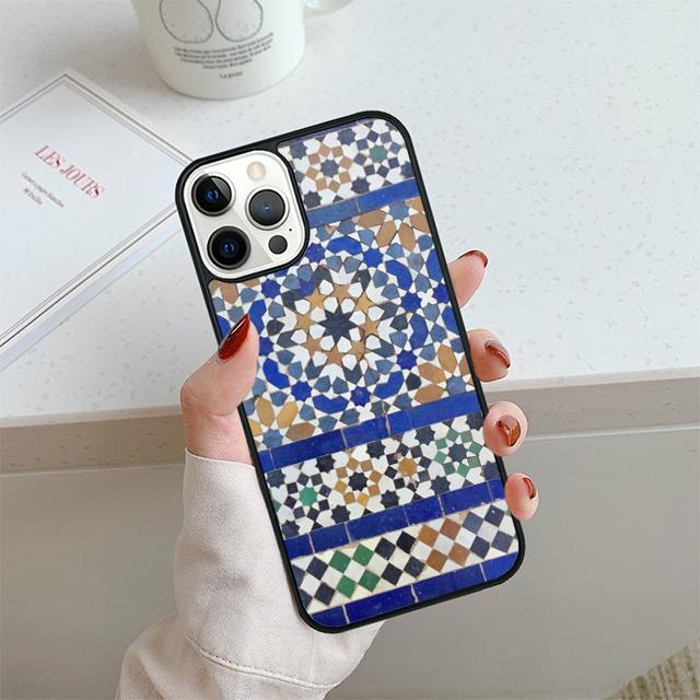 Moroccan Tiles Pattern Phone Case For iPhone 17 Air 14 15 16 13 12 Cover For Apple Pro Max Plus Coque
