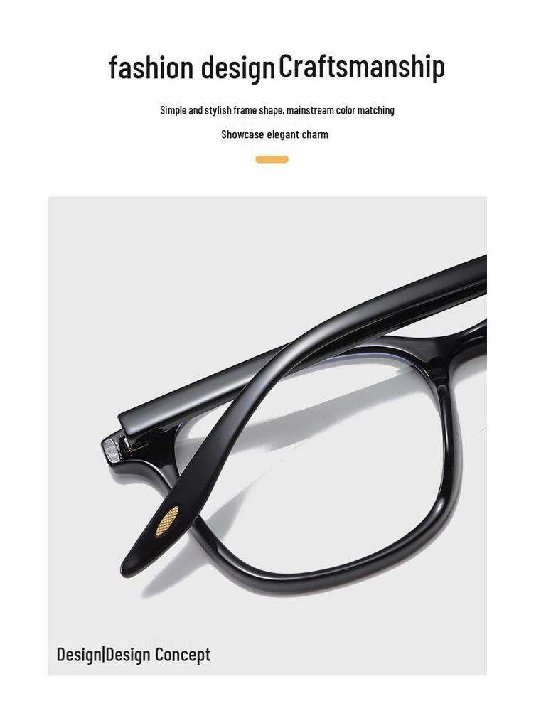 Unisex Ultralight Square Anti-Blue Light Glasses Frame, Non-Prescription with Myopia Lens Option