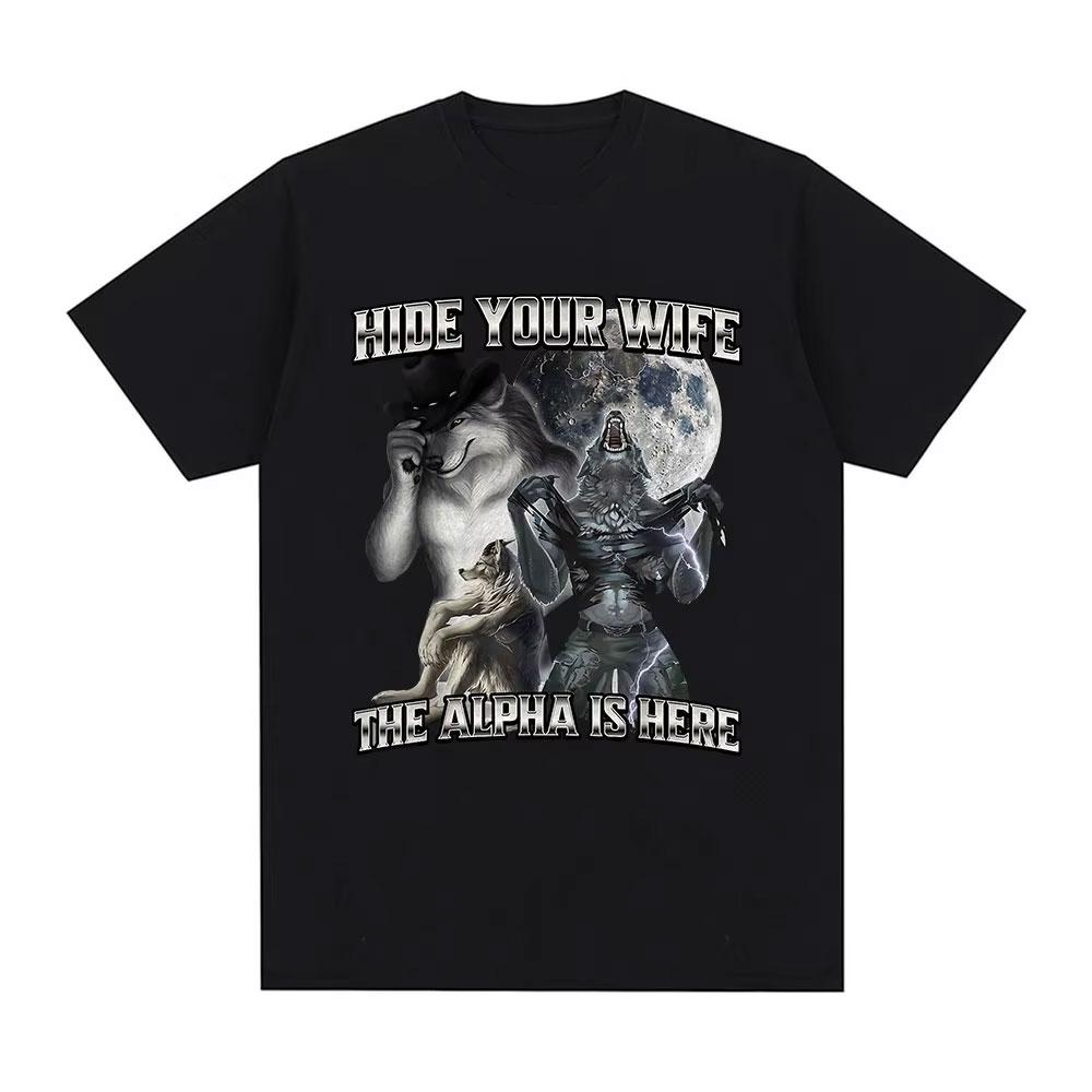 Human By Day Sigma By Night Funny Wolf Graphic T Shirt Men Women Casual Cotton Short Sleeve Oversized T-shirts Streetwear Unisex