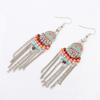 Retro-Mode Quastenohrringe, windbemalte Perlen-Langohrringe mit Accessoires